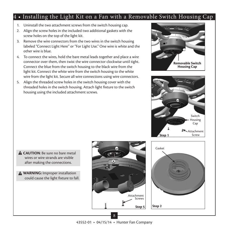 Hunter 28547 Outdoor Marine II Low Profile Globe Light Kit User Manual | Page 8 / 10