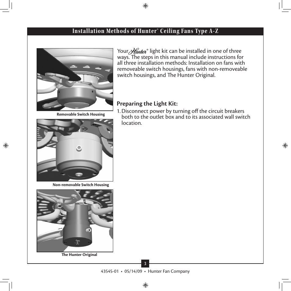 Hunter 22057 Outdoor Globe Light Kit User Manual | Page 3 / 10