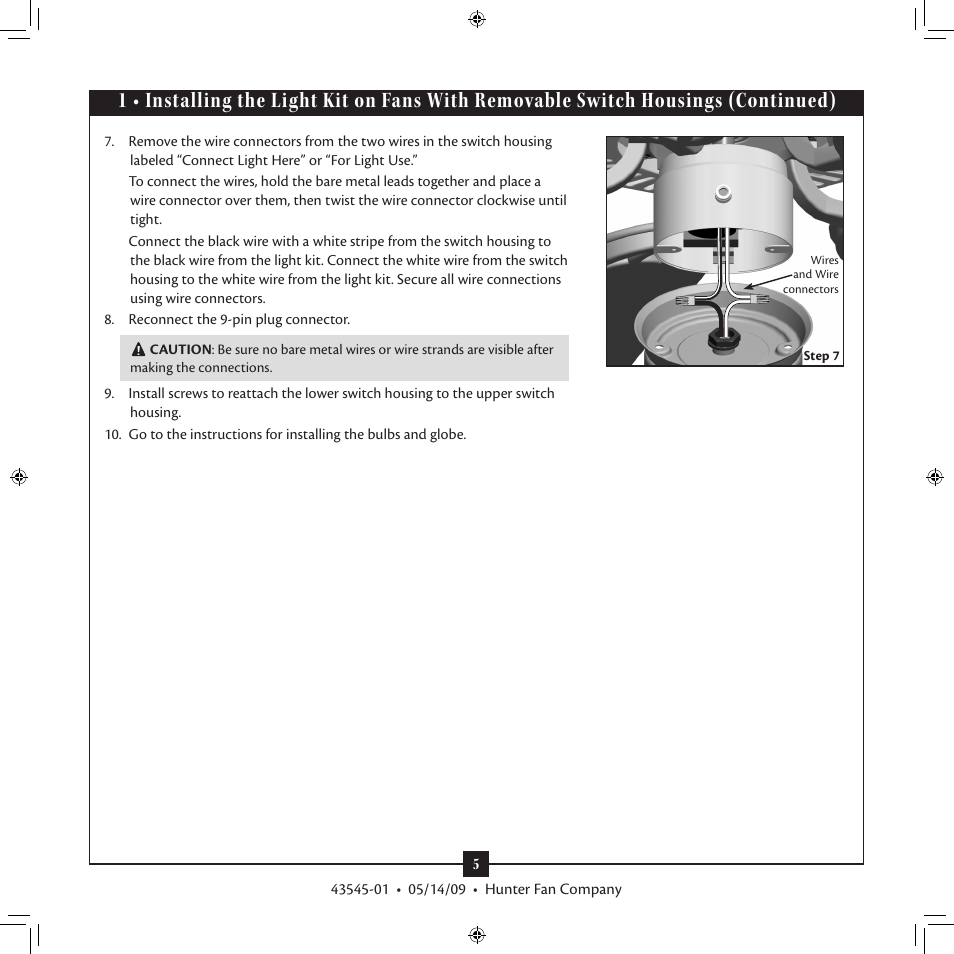 Hunter 22057 Outdoor Globe Light Kit User Manual | Page 5 / 10