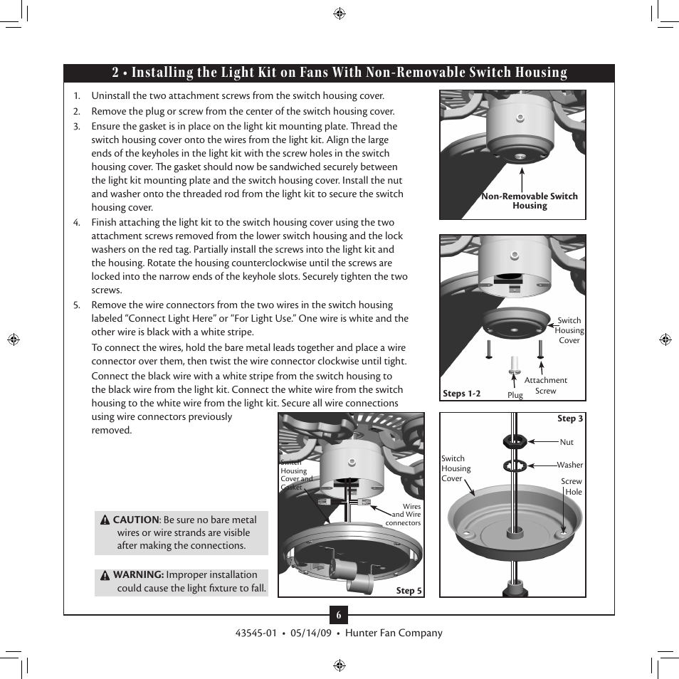 Hunter 22057 Outdoor Globe Light Kit User Manual | Page 6 / 10
