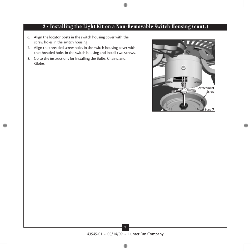 Hunter 22057 Outdoor Globe Light Kit User Manual | Page 7 / 10