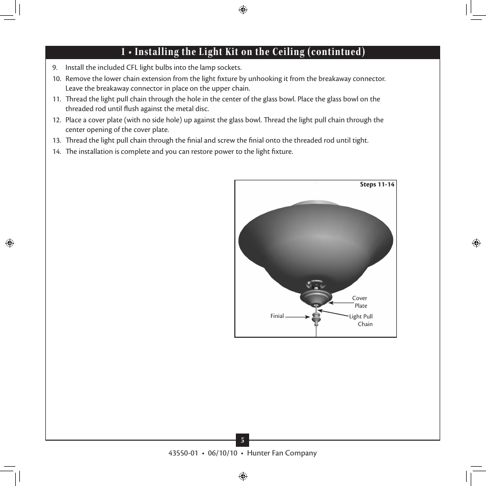 Hunter 28568 Swirled Marble Dual Use Bowl Light Kit User Manual | Page 5 / 12