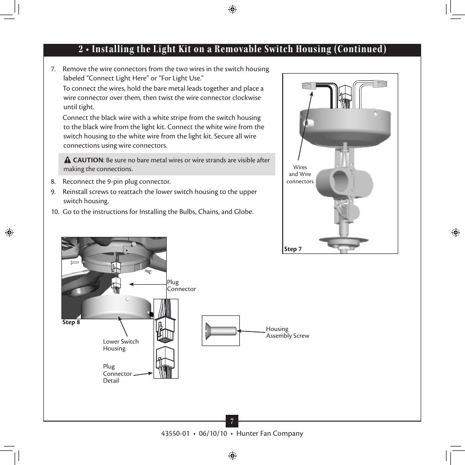 Hunter 28568 Swirled Marble Dual Use Bowl Light Kit User Manual | Page 7 / 12