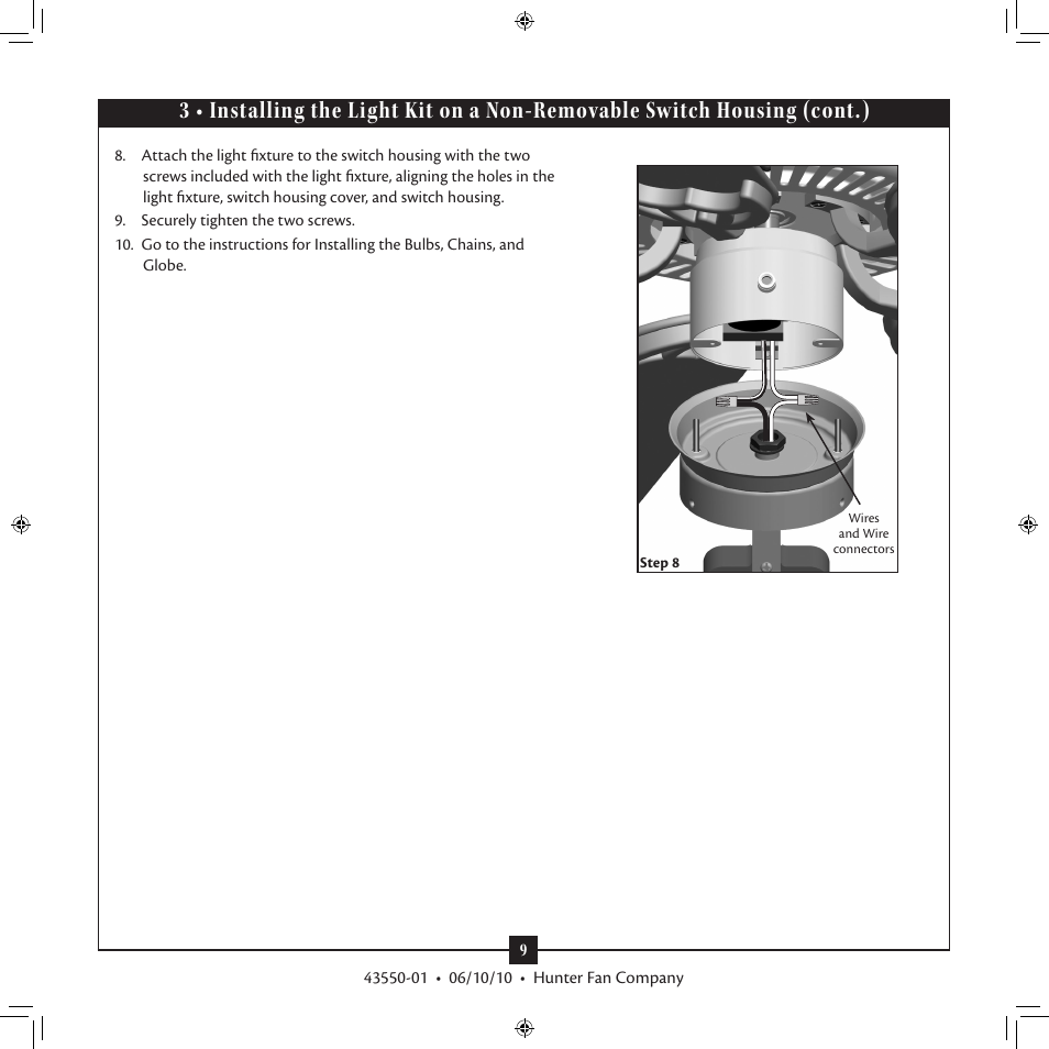 Hunter 28568 Swirled Marble Dual Use Bowl Light Kit User Manual | Page 9 / 12