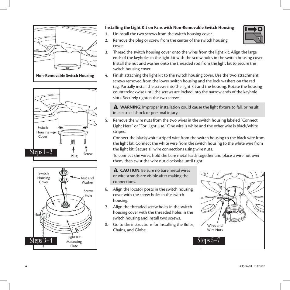 Hunter 22555 10 Opal Glass Schoolhouse Globe User Manual | Page 4 / 6