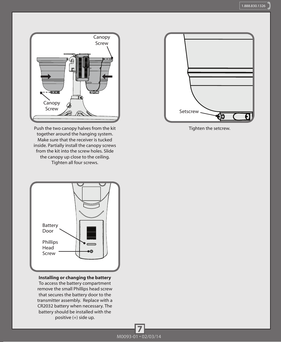 Hunter 99179, 99180, 99181 Original Accessory Control and Canopy Kit User Manual | Page 7 / 10