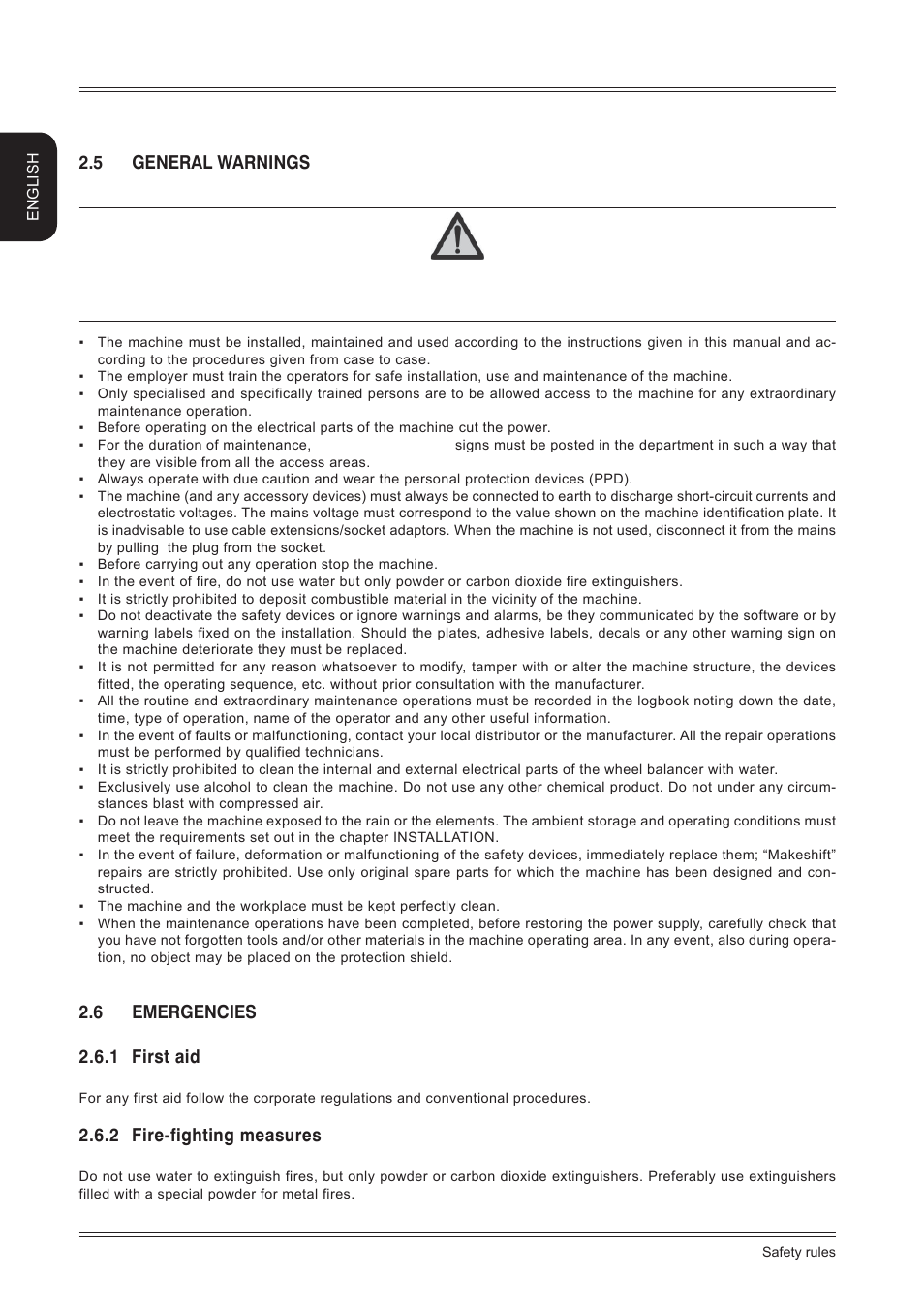5 general warnings, 6 emergencies 2.6.1 first aid, 2 fire-fighting measures | English | CEMB USA ER85 Installation Manual User Manual | Page 4 / 12