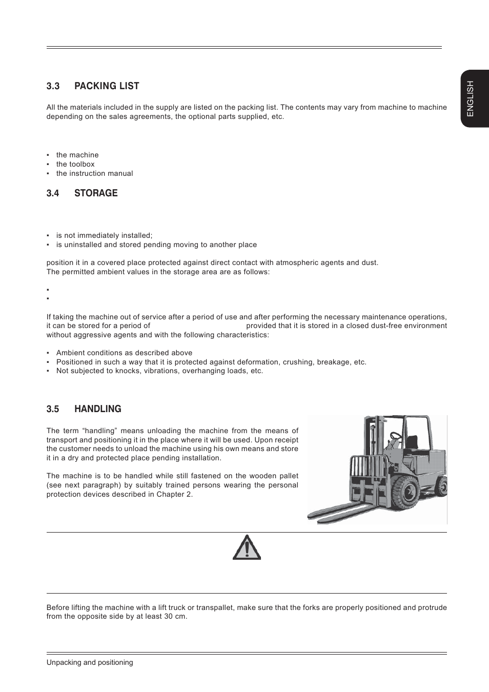 3 packing list, 4 storage, 5 handling | English | CEMB USA ER85 Installation Manual User Manual | Page 7 / 12