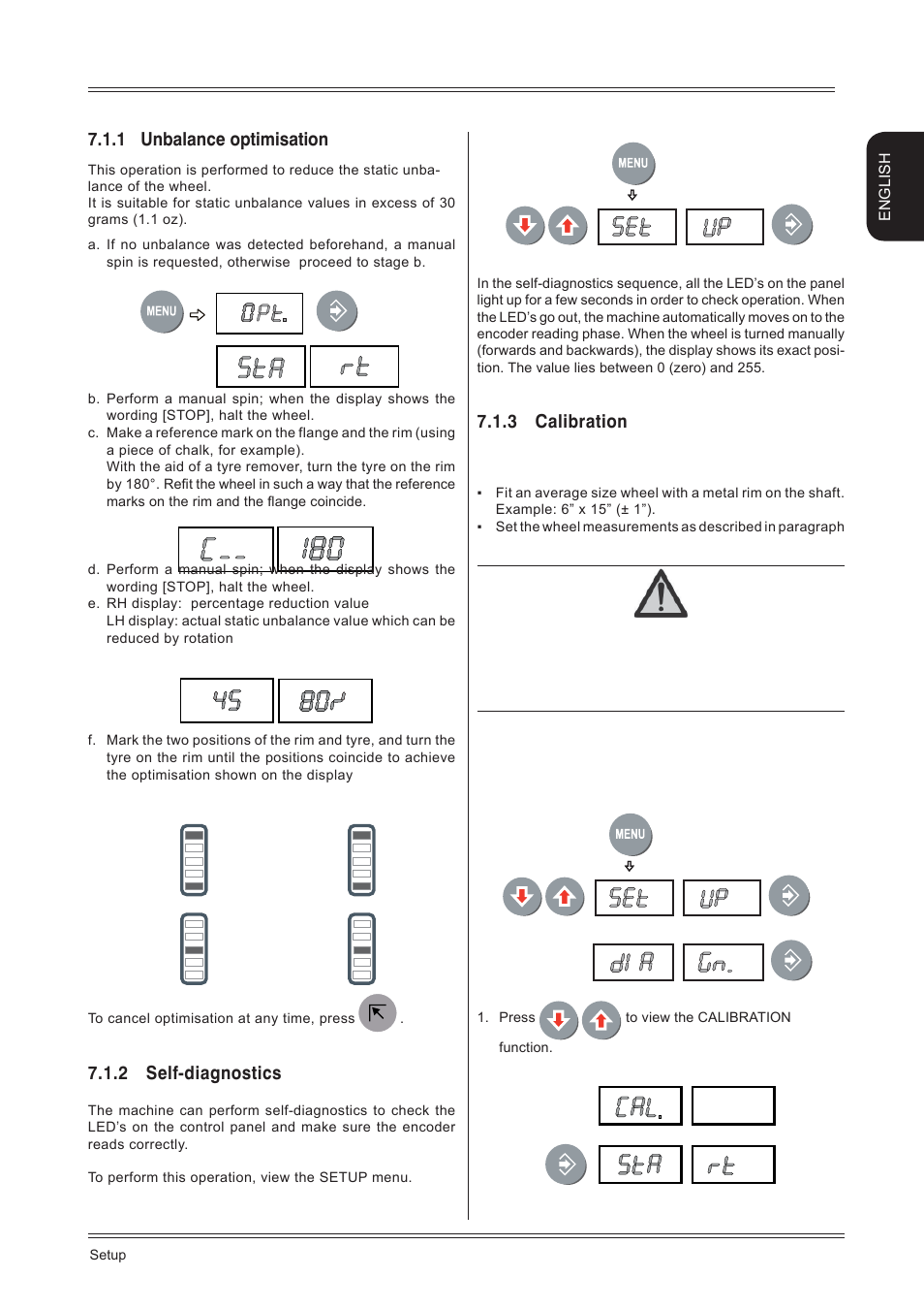 1 unbalance optimisation, 2 self-diagnostics, 3 calibration | English | CEMB USA K22 User Manual User Manual | Page 13 / 20