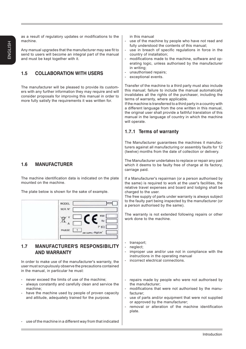 5 collaboration with users, 6 manufacturer, 7 manufacturer's responsibility and warranty | 1 terms of warranty | CEMB USA K22 User Manual User Manual | Page 4 / 20