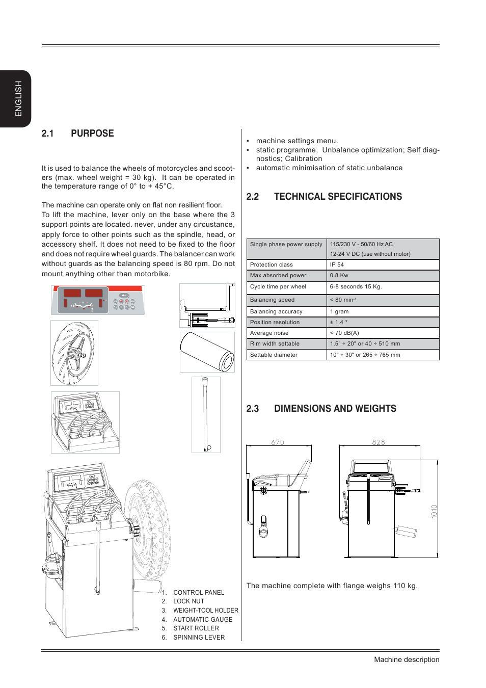 Machine description, 1 purpose, 2 technical specifications | 3 dimensions and weights | CEMB USA K22 User Manual User Manual | Page 6 / 20