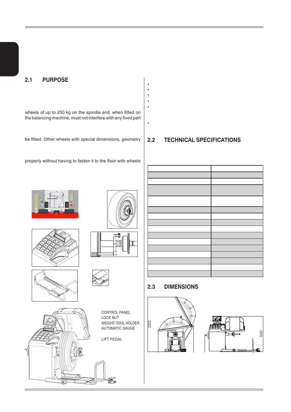 Machine description, 1 purpose, 2 technical specifications | 3 dimensions | CEMB USA C212 User Manual User Manual | Page 6 / 20