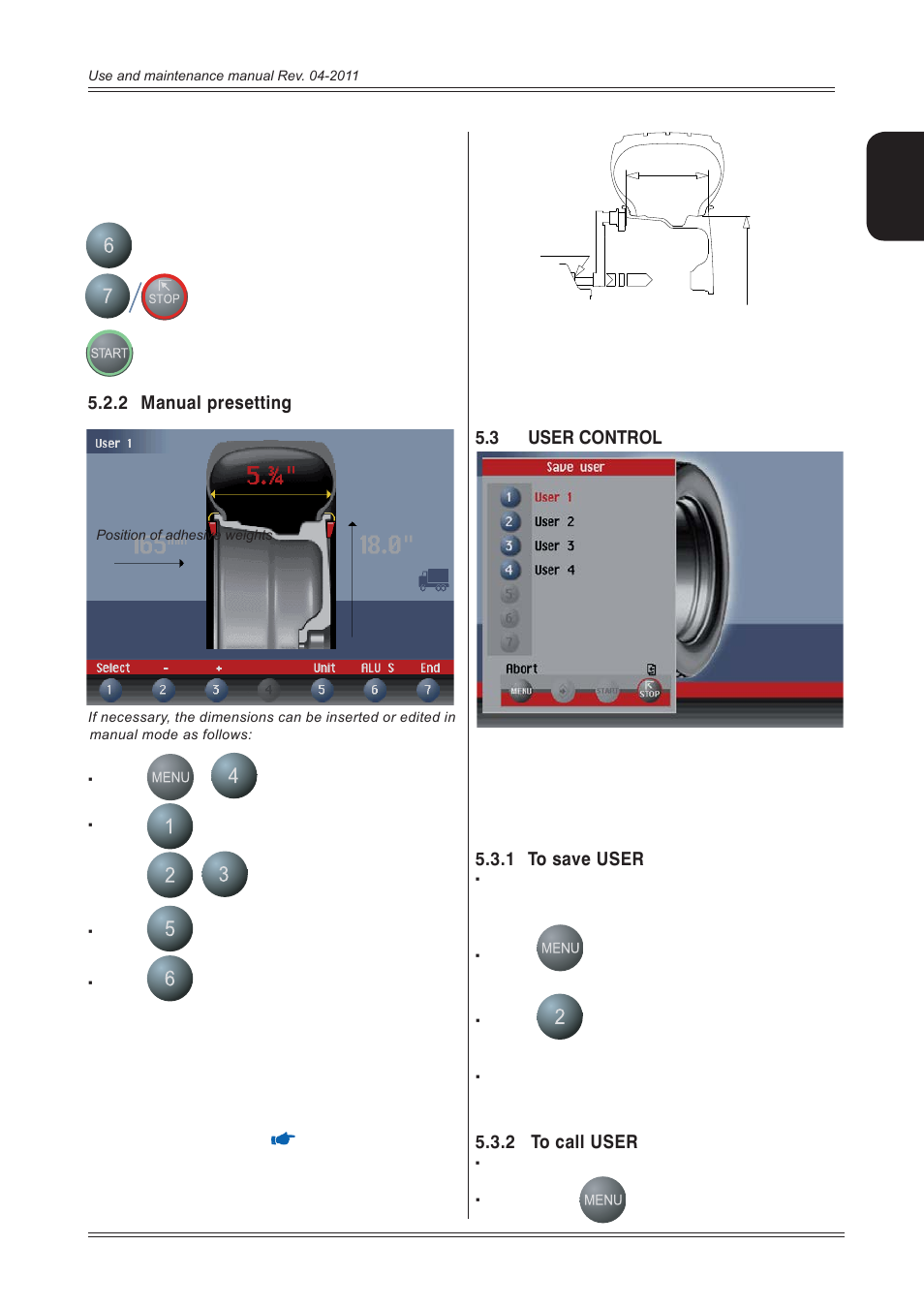 2 manual presetting, 3 user control, 1 to save user | 2 to call user | CEMB USA C218 User Manual User Manual | Page 11 / 24