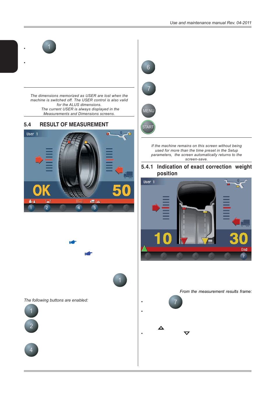 4 result of measurement, 1 indication of exact correction weight position | CEMB USA C218 User Manual User Manual | Page 12 / 24