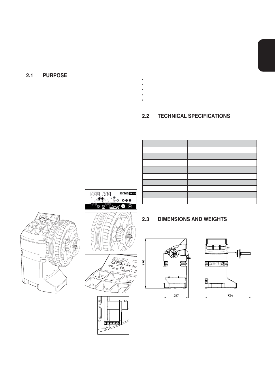 Technological description, 1 purpose, 2 technical specifications | 3 dimensions and weights | CEMB USA K10 User Manual User Manual | Page 5 / 16