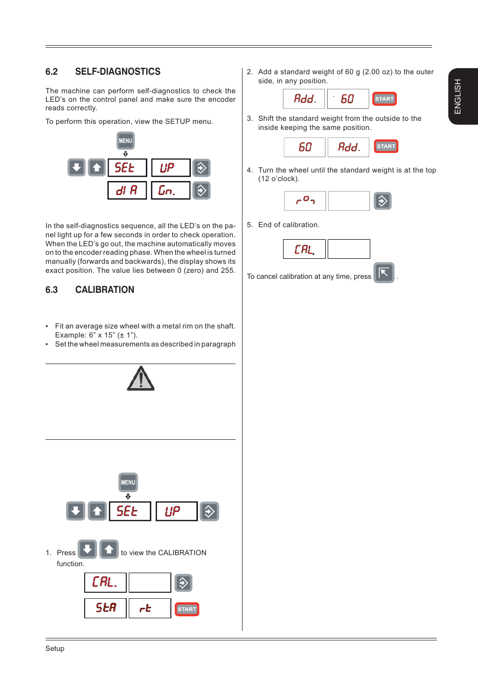 2 self-diagnostics, 3 calibration, English | CEMB USA K8 User Manual | Page 13 / 18