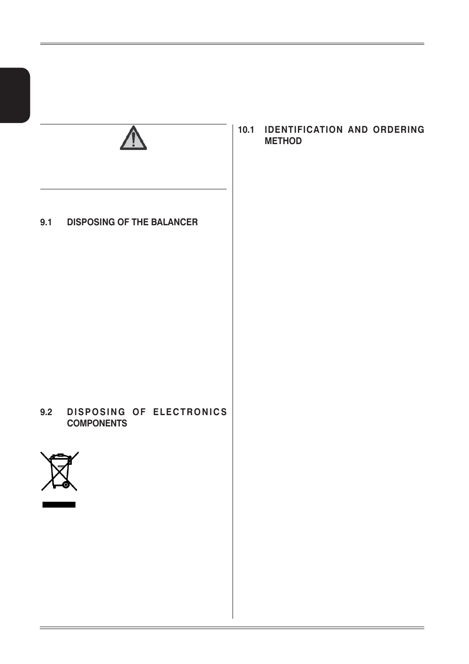 Disposal 10, Spare parts, Attached documentation | 1 disposing of the balancer, 1 identification and ordering method | CEMB USA K8 User Manual | Page 18 / 18