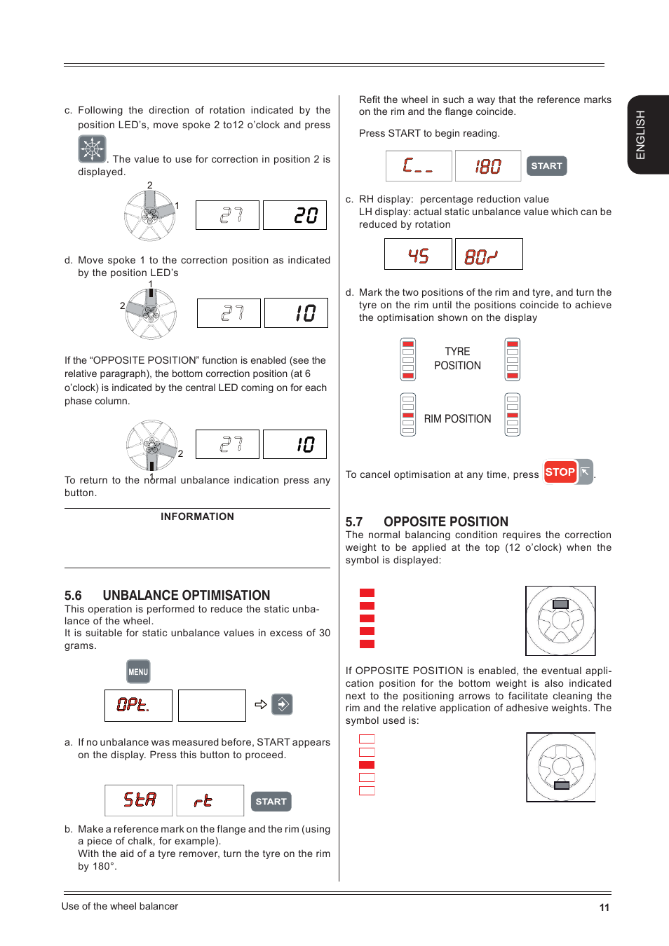 6 unbalance optimisation, 7 opposite position | CEMB USA K9 User Manual | Page 11 / 20