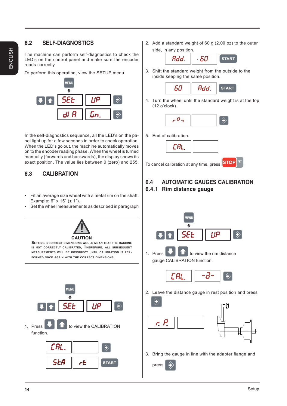 2 self-diagnostics, 3 calibration, English | CEMB USA K9 User Manual | Page 14 / 20