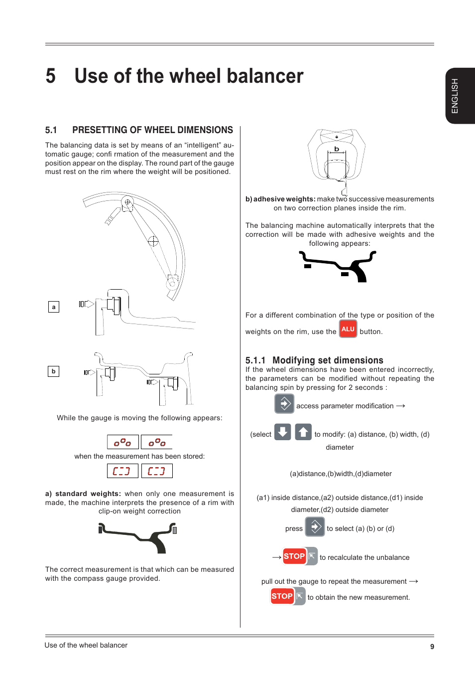 5use of the wheel balancer | CEMB USA K9 User Manual | Page 9 / 20