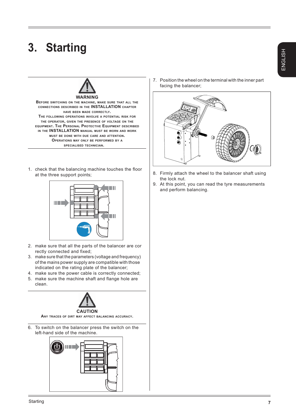 Starting, English | CEMB USA K11 User Manual User Manual | Page 7 / 20