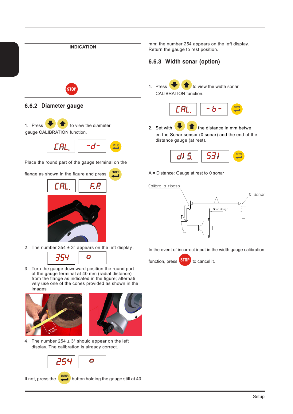 2 diameter gauge, 3 width sonar (option) | CEMB USA C71_2 SE evo (B) User Manual | Page 18 / 24