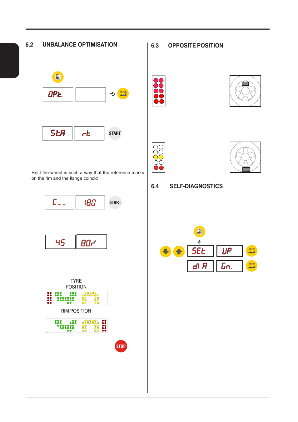 2 unbalance optimisation, 3 opposite position, 4 self-diagnostics | CEMB USA C71_2 evo (D) User Manual User Manual | Page 16 / 24