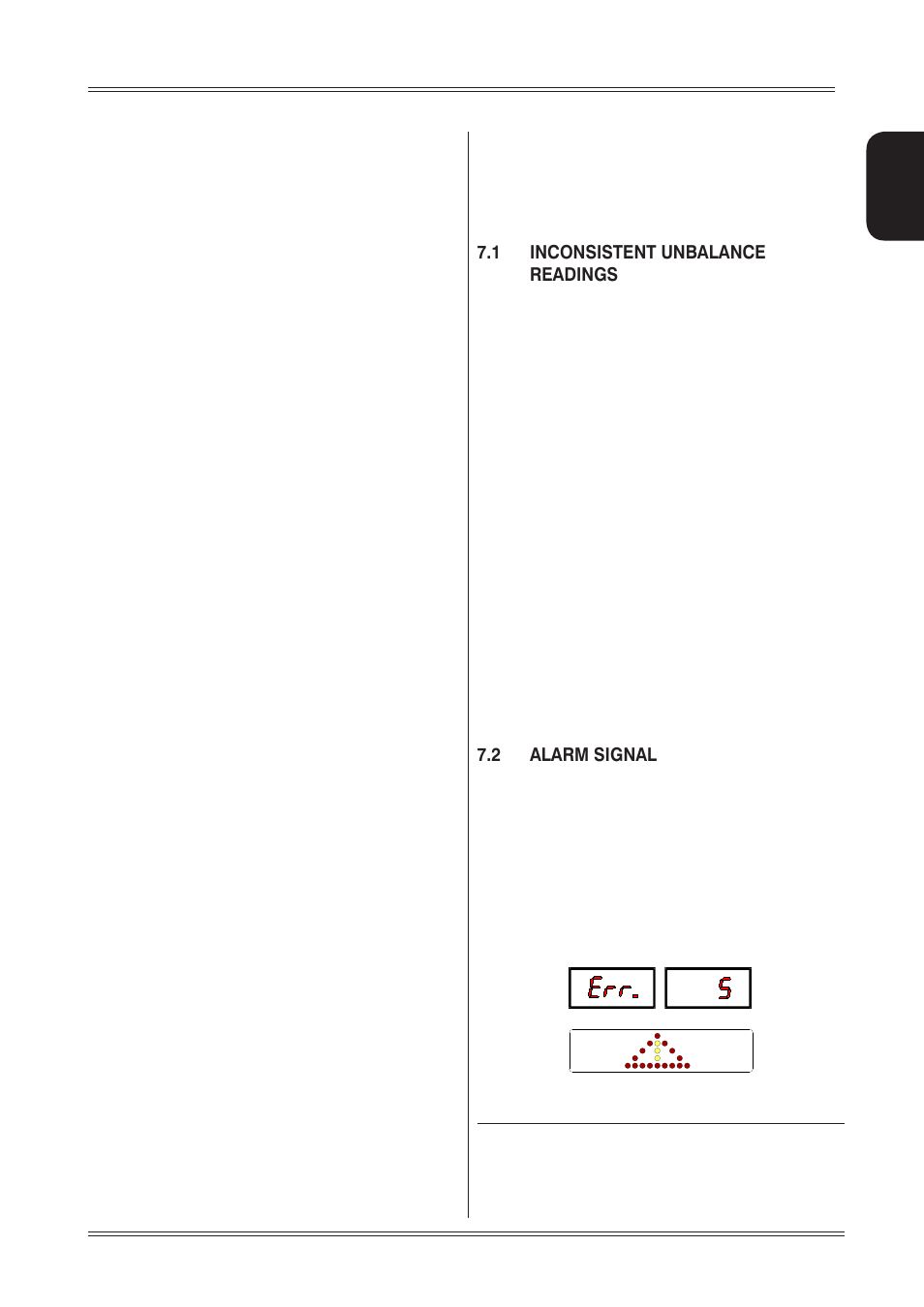 Diagnostics, 1 inconsistent unbalance readings, 2 alarm signal | CEMB USA C71_2 evo (D) User Manual User Manual | Page 19 / 24