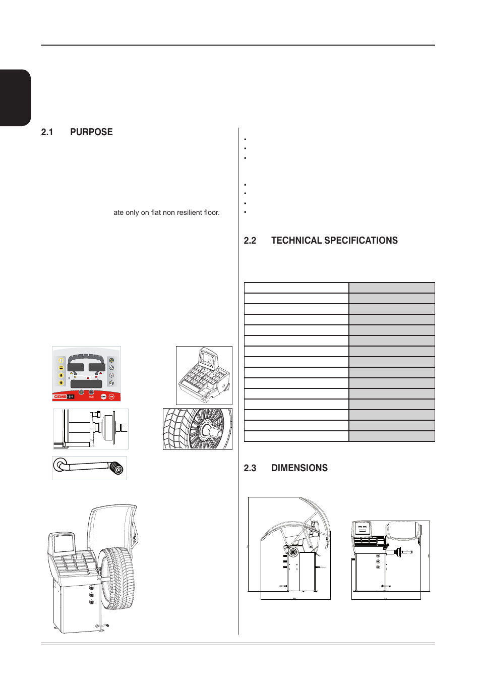 Machine description, 1 purpose, 2 technical specifications | 3 dimensions | CEMB USA C71_2 evo (D) User Manual User Manual | Page 6 / 24
