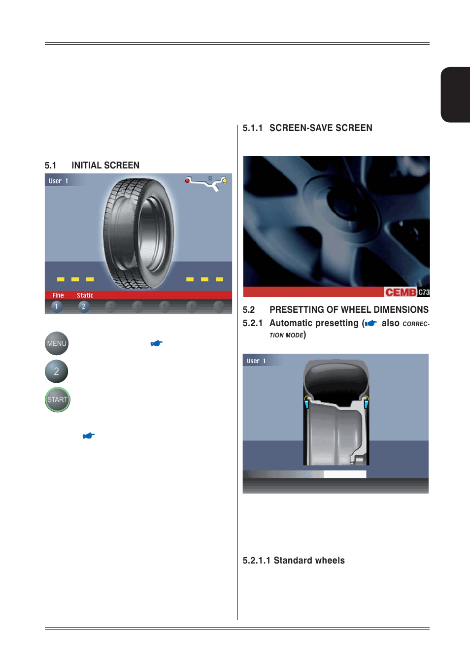 5use of the wheel balancer | CEMB USA C73-L SE (B) User Manual | Page 11 / 28