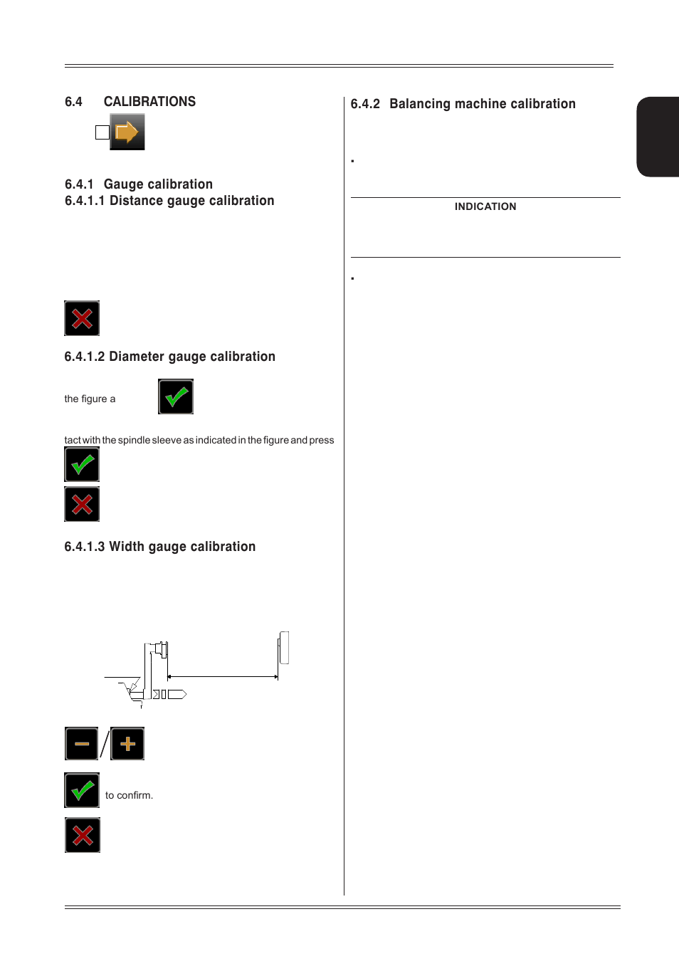 4 calibrations, 1 gauge calibration, 1 distance gauge calibration | 2 diameter gauge calibration, 3 width gauge calibration, 2 balancing machine calibration | CEMB USA ER85 (A) User Manual | Page 21 / 28
