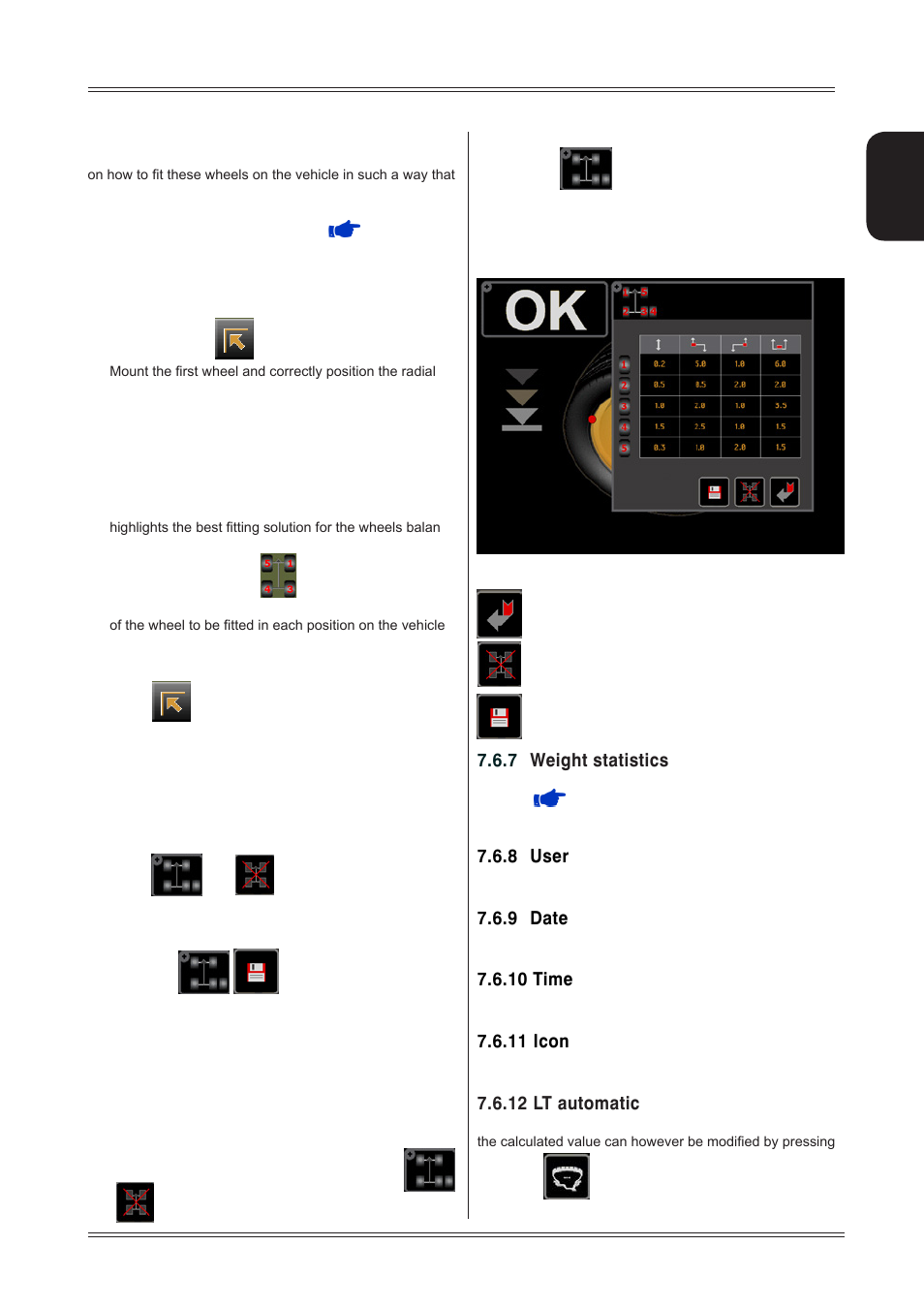 Weight statistics, 8 user, 9 date | 10 time, 11 icon, 12 lt automatic, 7 weight statistics | CEMB USA ER85 (A) User Manual | Page 23 / 28