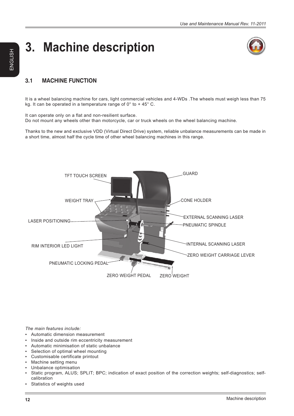 Machine description, 1 machine function | CEMB USA ER100 User Manual | Page 12 / 80