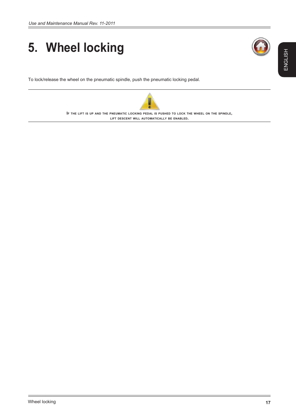 Wheel locking, English | CEMB USA ER100 User Manual | Page 17 / 80