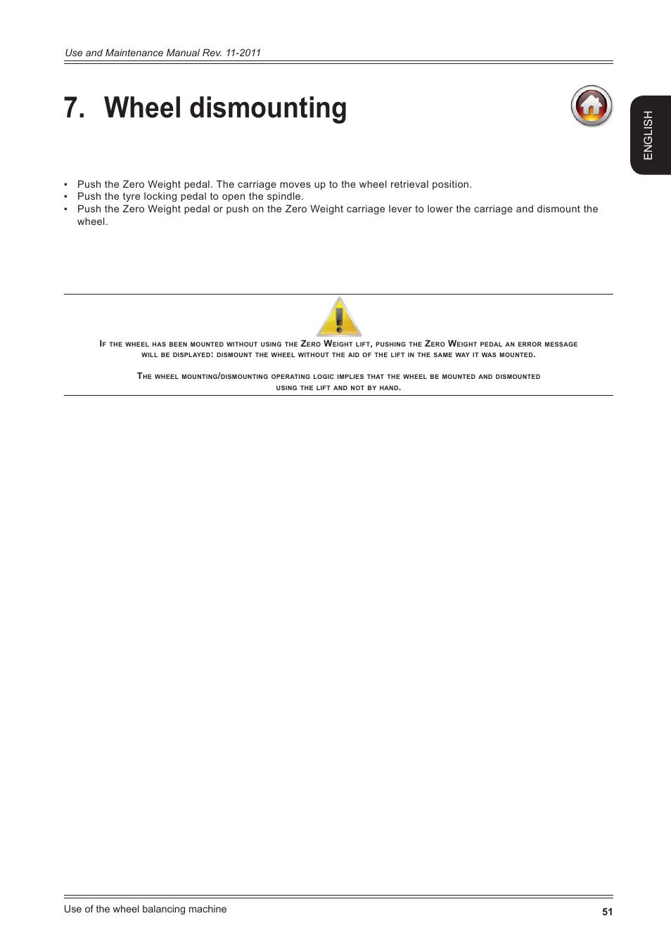 Wheel dismounting, English | CEMB USA ER100 User Manual | Page 51 / 80