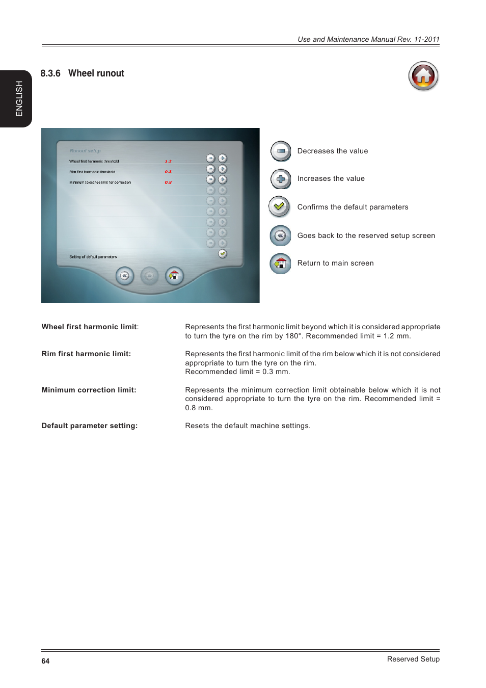 6 wheel runout | CEMB USA ER100 User Manual | Page 64 / 80