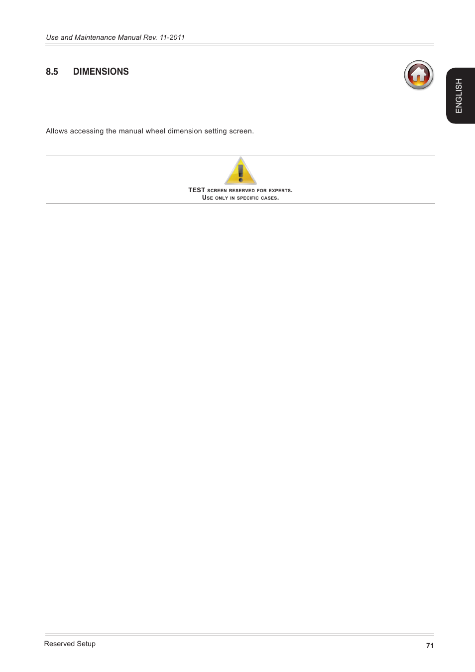5 dimensions, English | CEMB USA ER100 User Manual | Page 71 / 80