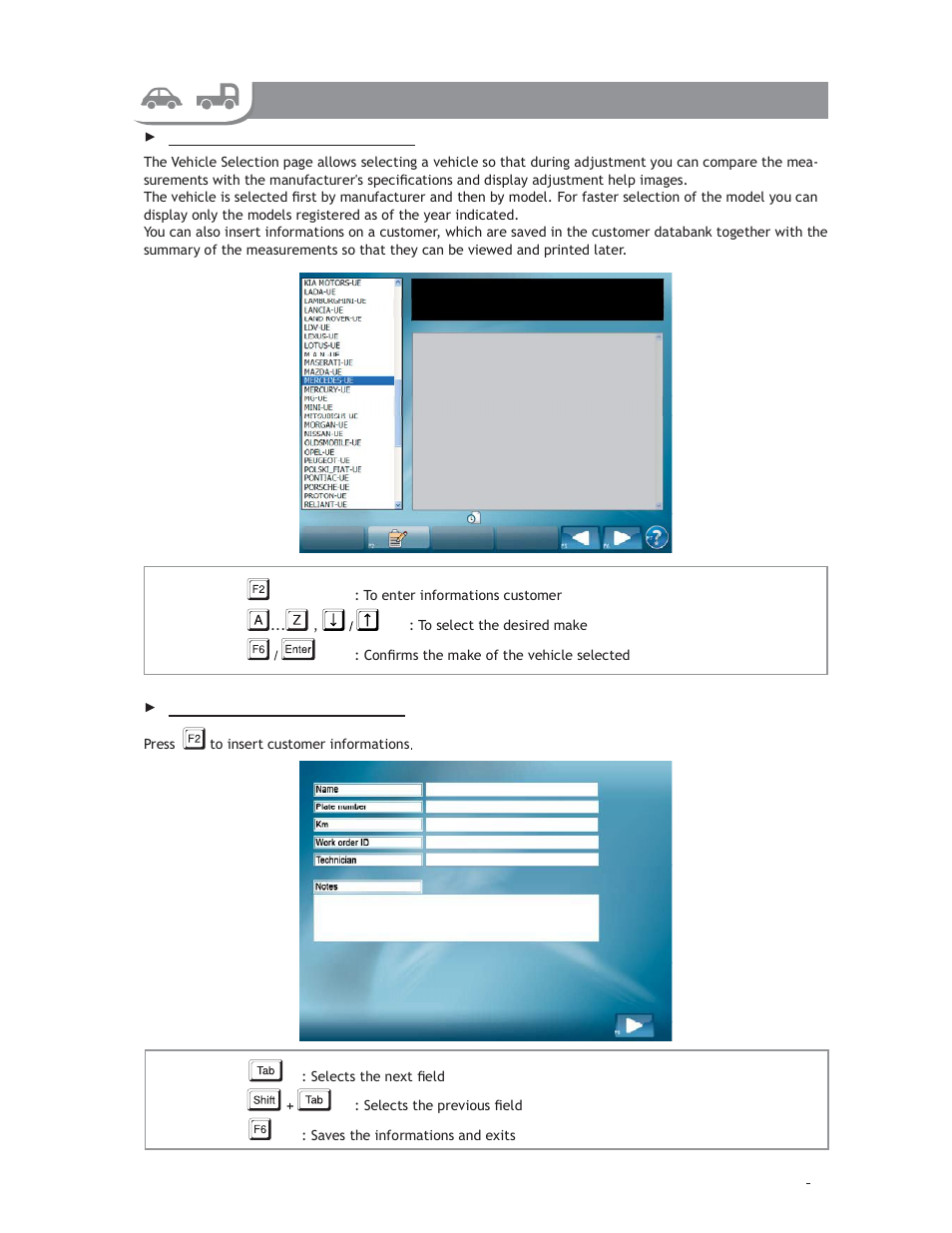 4 - vehicle selection | CEMB USA DWA 1000XLB User Manual | Page 16 / 65