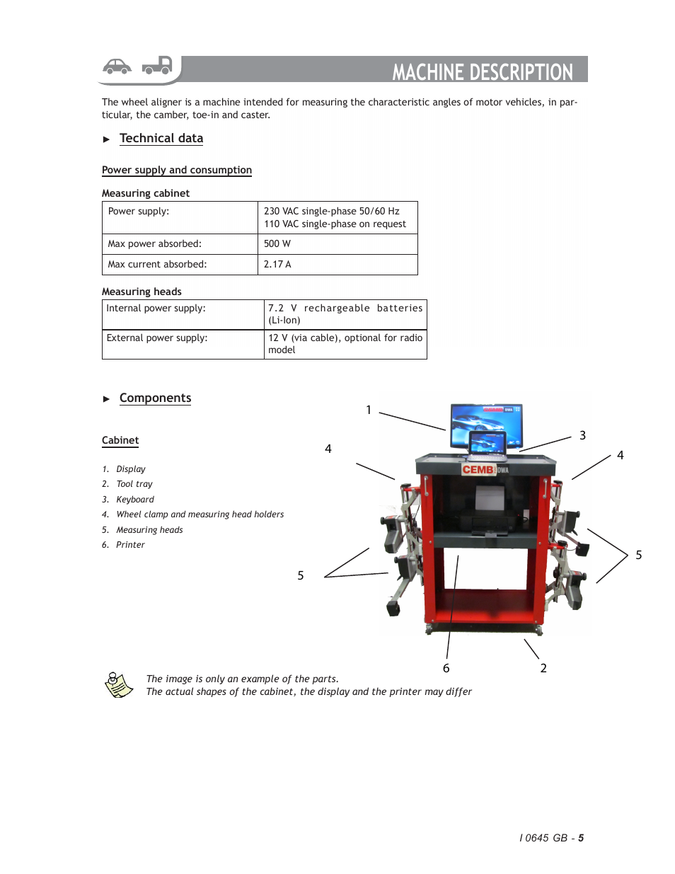 Machine description | CEMB USA DWA 1000XLB User Manual | Page 5 / 65