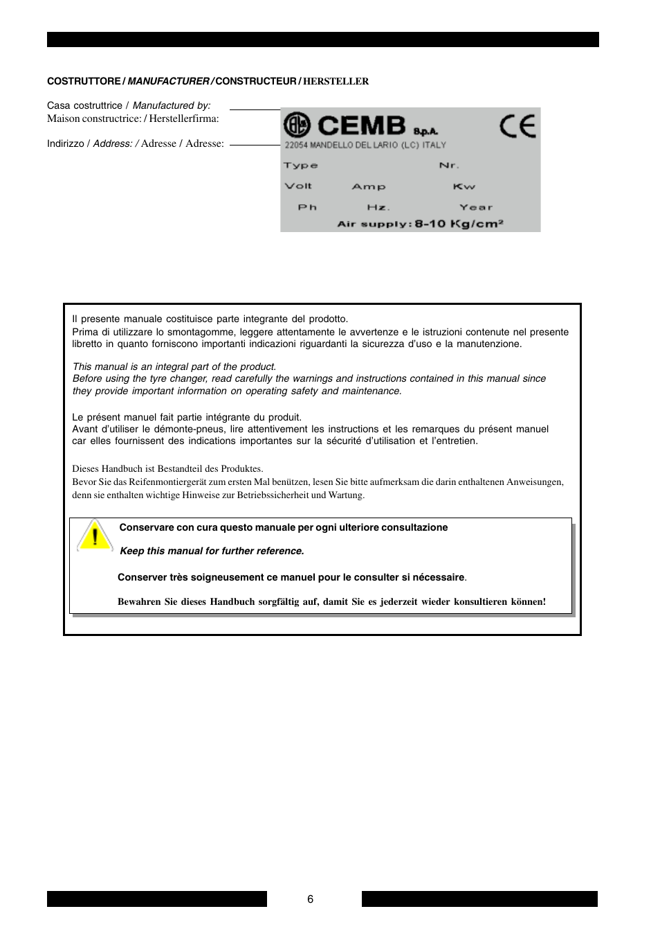 CEMB USA SM900 User Manual | Page 6 / 50