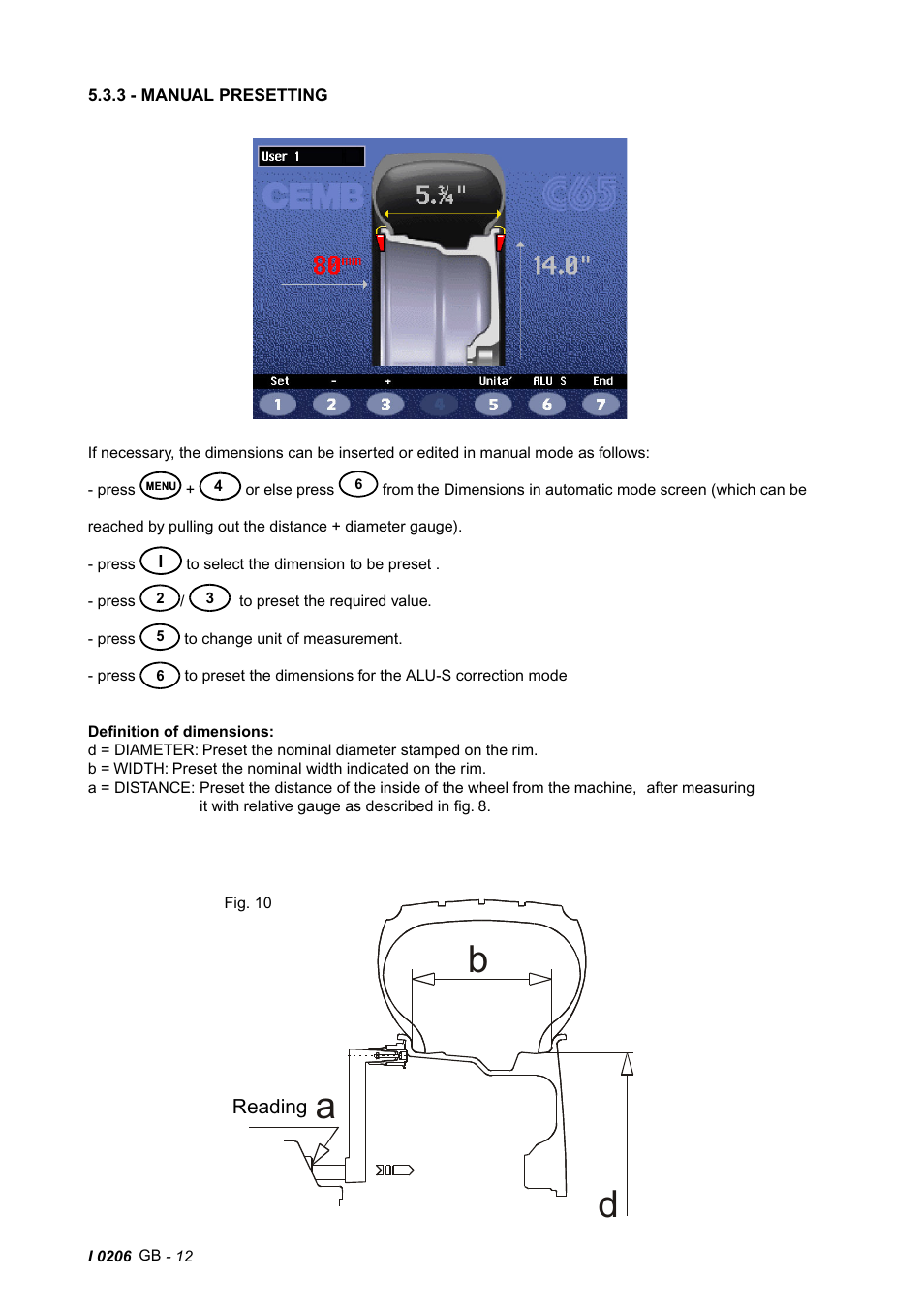 Ba d, Lettura | CEMB USA C65 (E) User Manual | Page 12 / 25
