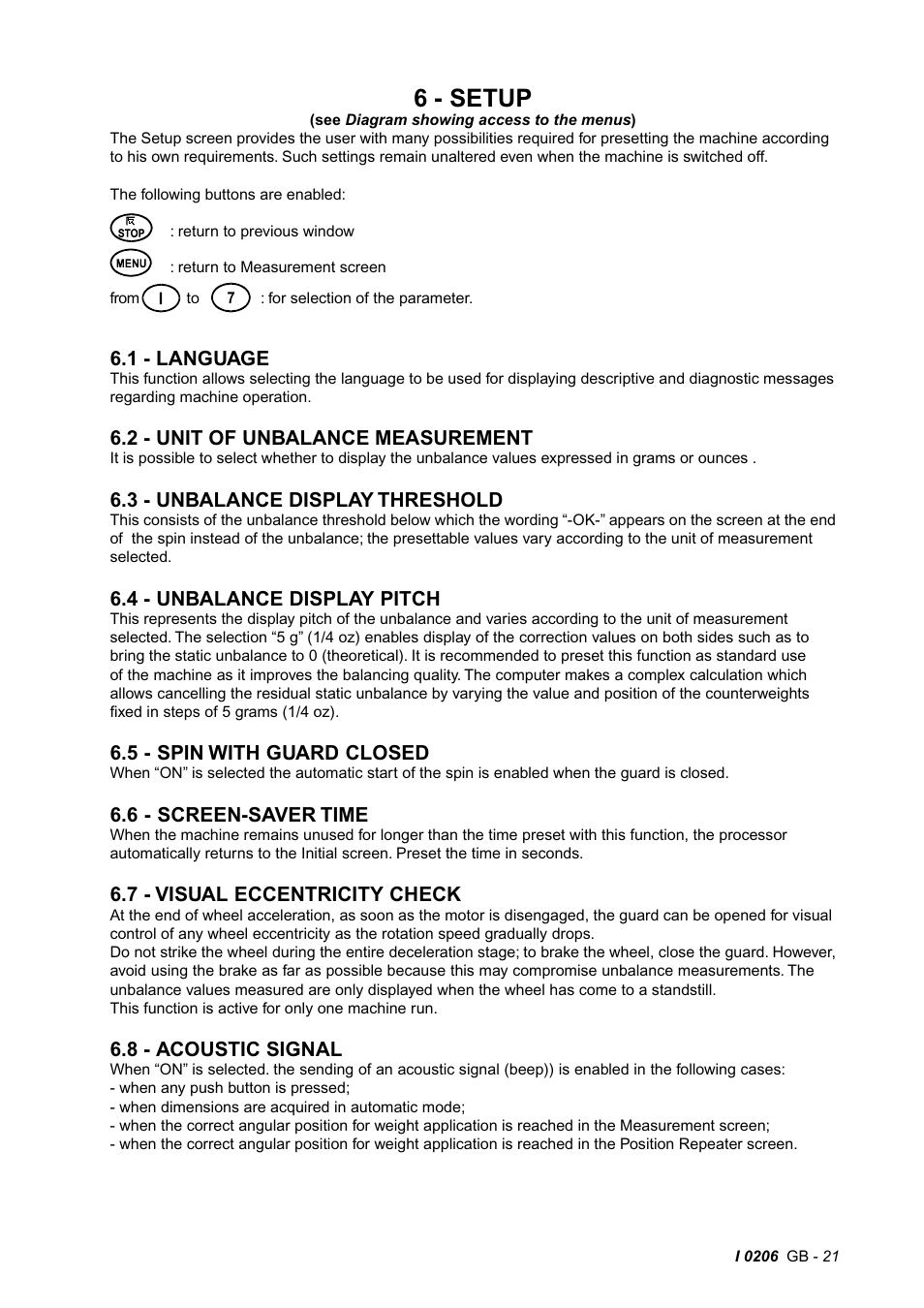 6 - setup | CEMB USA C65 (E) User Manual | Page 21 / 25