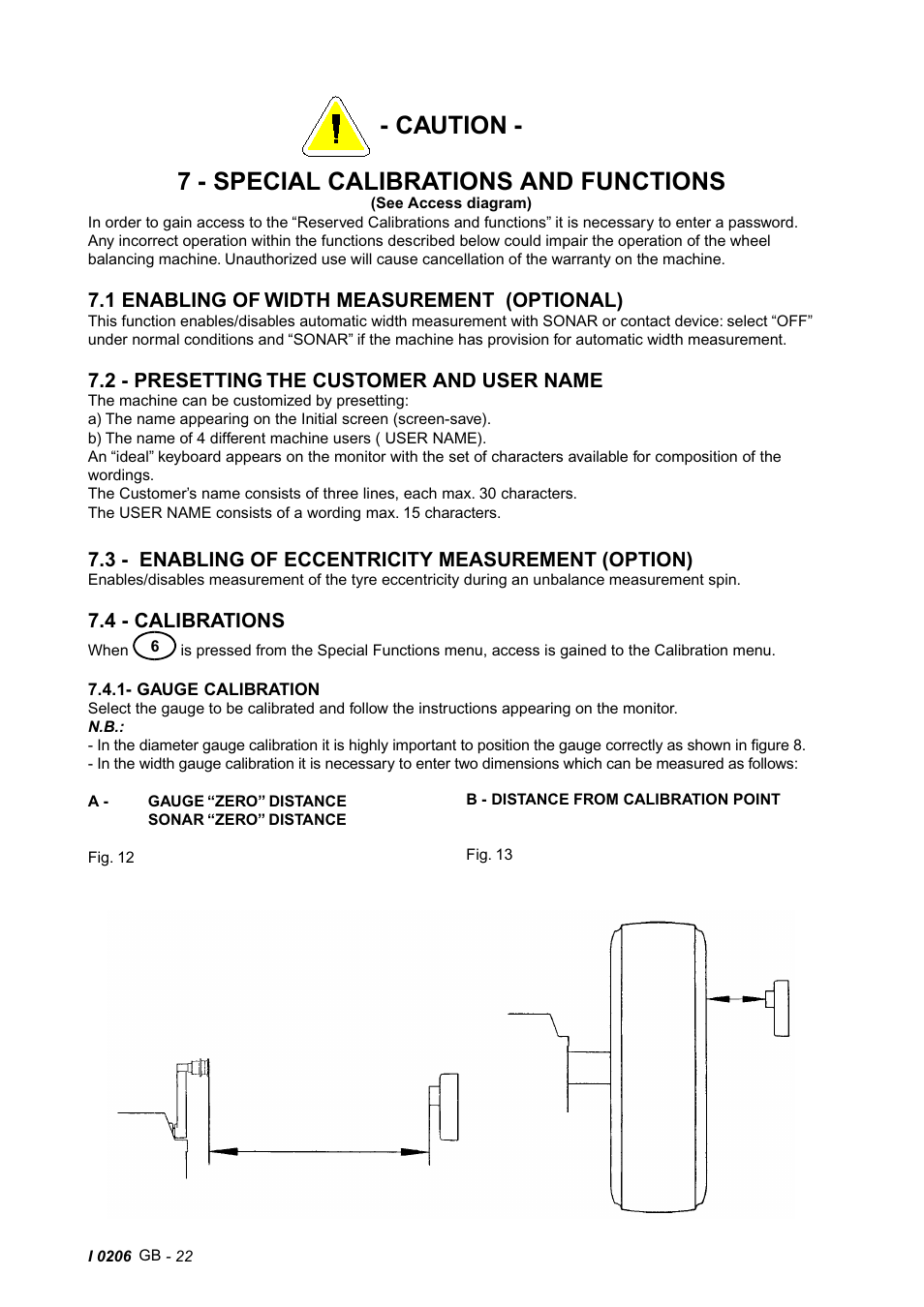 Caution - 7 - special calibrations and functions | CEMB USA C65 (E) User Manual | Page 22 / 25