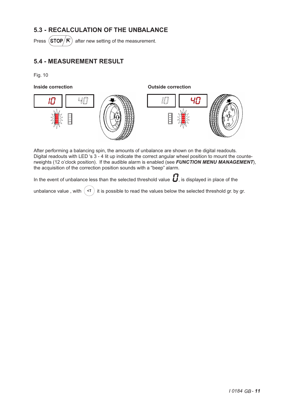 3 - recalculation of the unbalance, 4 - measurement result | CEMB USA C61 (D) User Manual | Page 11 / 20