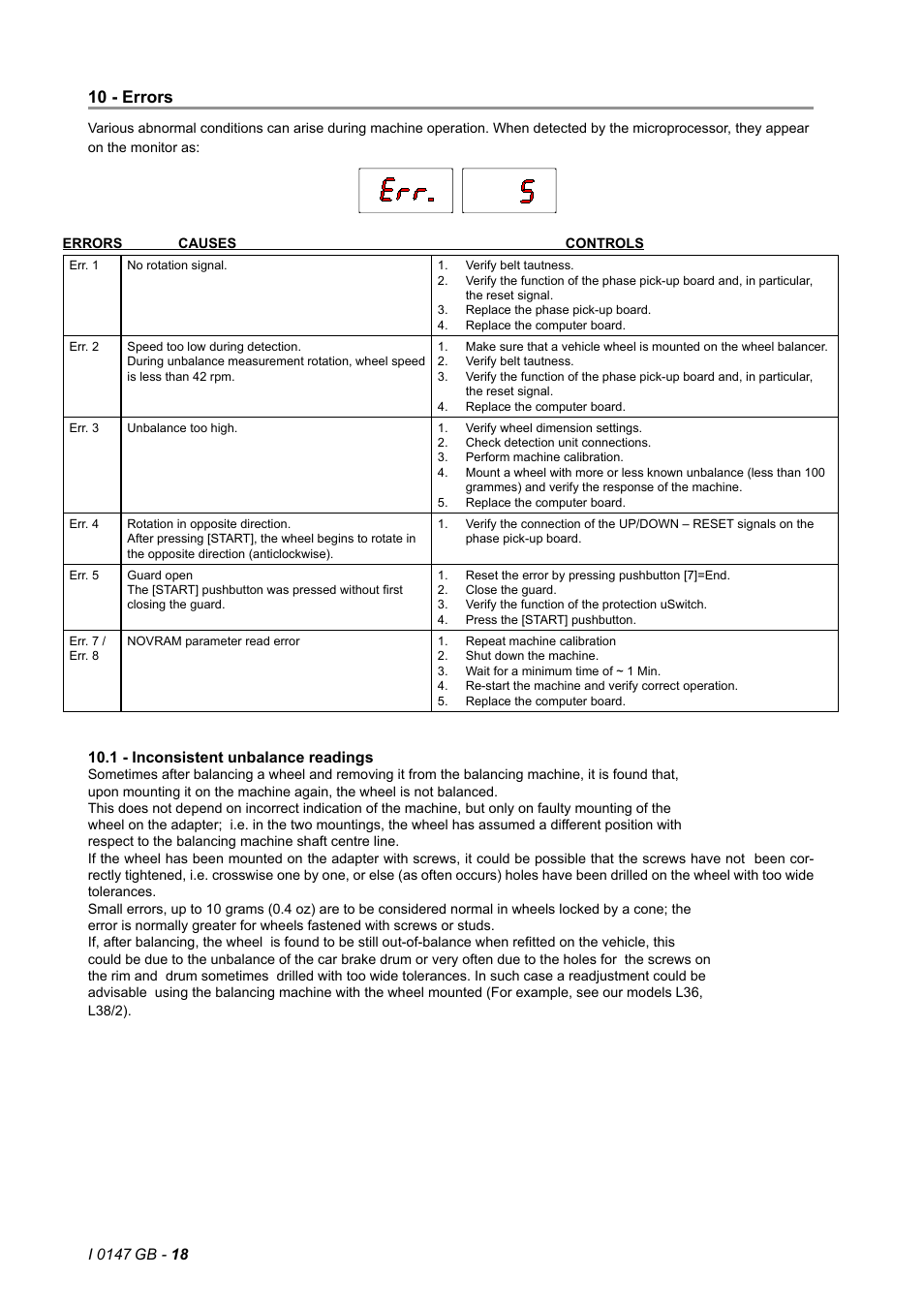 10 - errors | CEMB USA C211 (C) User Manual | Page 18 / 20