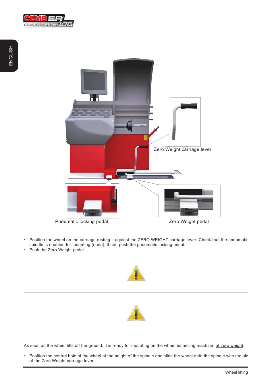 Wheel lifting, English | CEMB USA ER100 (A) User Manual | Page 14 / 72