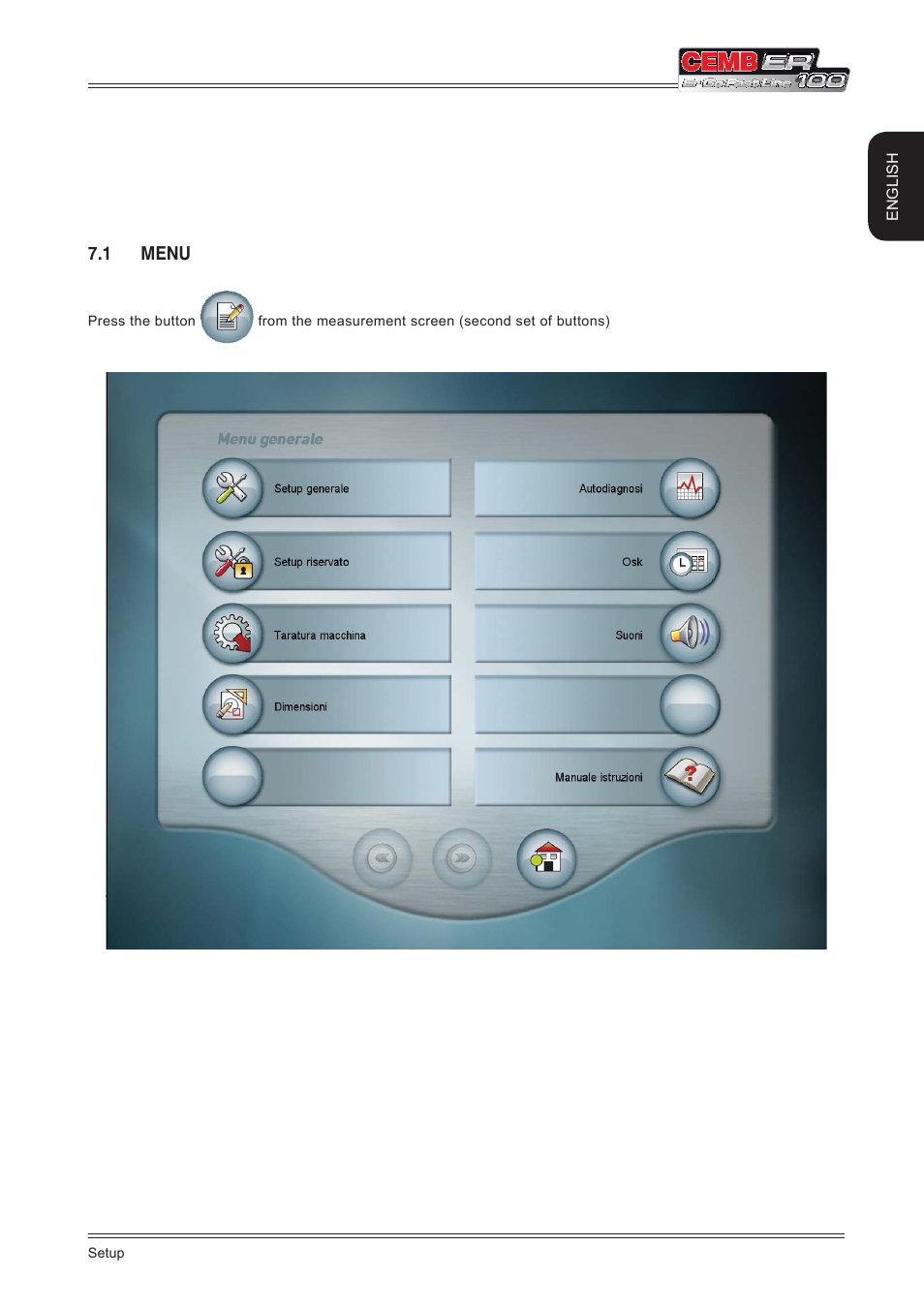 7 setup | CEMB USA ER100 (A) User Manual | Page 47 / 72