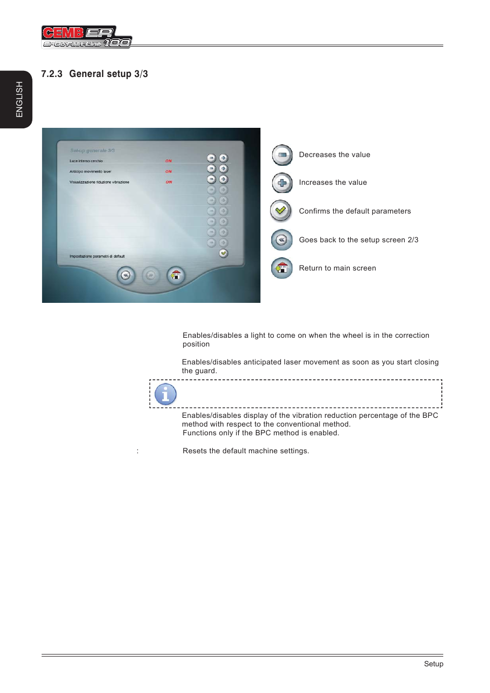 3 general setup 3/3 | CEMB USA ER100 (A) User Manual | Page 52 / 72