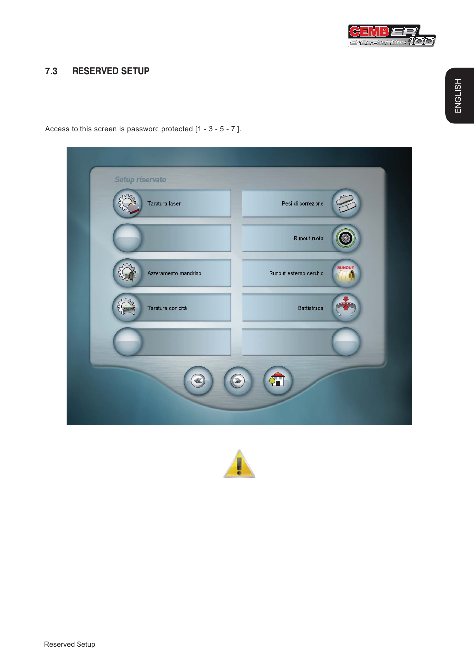 3 reserved setup, English | CEMB USA ER100 (A) User Manual | Page 53 / 72