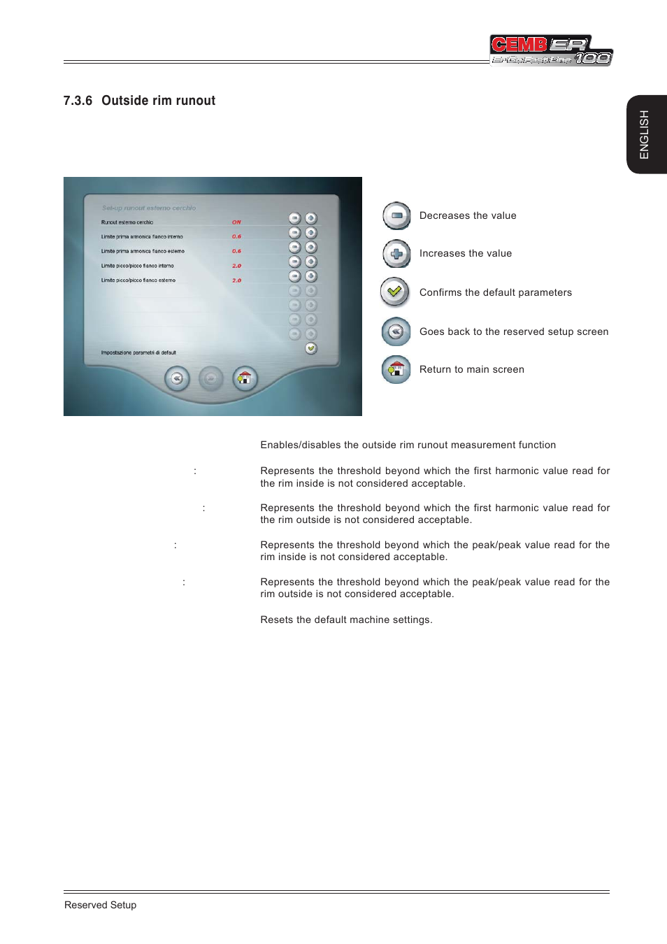 6 outside rim runout | CEMB USA ER100 (A) User Manual | Page 59 / 72